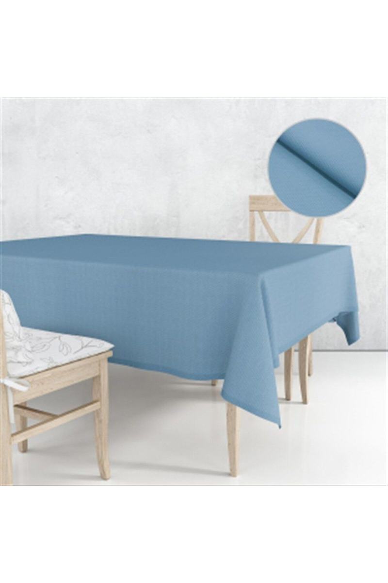 Kuş Gözü Desenli Masa Örtüsü 150cm X 220cm Aqua Mavi